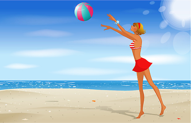 EPS 주간 웰빙 계절 여자 수영복 바다 일러스트 하늘 레저 한명 사람 20대 성인 해변 야외 여름 레포츠 빛 모래사장 금발 운동 태양 비치볼 비치발리볼 공놀이 여자만 여자한명만 성인여자만 청년만 청년여자만 성인한명만 청년여자한명만 성인여자한명만 성인만 국내일러스트 자연요소 1 헤어스타일 옷 공 놀이 바캉스용품 건강 청년 배구 파일형식 벡터