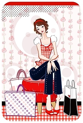 EPS 전신 우먼라이프 여자 패션 패턴 의자 일러스트 실내 한명 사람 20대 성인 쇼핑 소파 쇼핑백 하이힐 비즈발 장미문양 여자만 여자한명만 성인여자만 청년만 청년여자만 성인한명만 청년여자한명만 성인여자한명만 성인만 국내일러스트 1 문양 라이프스타일 구두 가구 무늬 가방 청년 내부 여성화 파일형식 벡터
