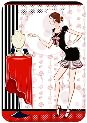 EPS 전신 우먼라이프 원피스 여자 패션 패턴 일러스트 목걸이 장신구 탁자 실내 한명 사람 20대 성인 쇼핑 반지 하이힐 보석 비즈발 장미문양 여자만 여자한명만 성인여자만 청년만 청년여자만 성인한명만 청년여자한명만 성인여자한명만 성인만 국내일러스트 1 문양 라이프스타일 옷 구두 가구 무늬 청년 내부 여성화 광석 파일형식 벡터