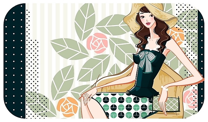EPS 모자 우먼라이프 여자 패션 포즈 꽃무늬 패턴 의자 일러스트 한명 사람 상반신 20대 성인 쇼핑 장미 물방울무늬 지갑 비즈발 여자만 여자한명만 성인여자만 청년만 청년여자만 성인한명만 청년여자한명만 성인여자한명만 성인만 국내일러스트 1 라이프스타일 잡화 꽃 가구 무늬 청년 파일형식 벡터