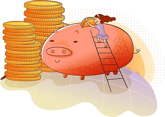 EPS 여자 초등학생 어린이 돈 일러스트 비즈니스 사다리 한명 사람 소녀 10대 경제 동전 저축 돼지저금통 비즈니스우먼 어린이경제 여자만 여자한명만 소녀만 금융의날 국내일러스트 1 학생 청소년 금융 저금통 도구 직장인 재산 어린이만 파일형식 벡터 법정기념일