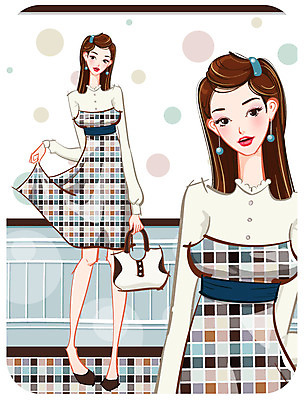 EPS 우먼라이프 원피스 여자 패션 패턴 가방 일러스트 한명 사람 20대 성인 유행 여자만 여자한명만 성인여자만 청년만 청년여자만 성인한명만 청년여자한명만 성인여자한명만 성인만 국내일러스트 1 라이프스타일 잡화 옷 무늬 청년 파일형식 벡터
