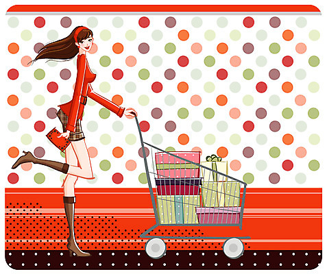 EPS 우먼라이프 여자 패션 패턴 일러스트 한명 사람 20대 성인 선물상자 쇼핑 장보기 유행 쇼핑카 지갑 여자만 여자한명만 성인여자만 청년만 청년여자만 성인한명만 청년여자한명만 성인여자한명만 성인만 국내일러스트 1 라이프스타일 무늬 선물 청년 상자 카트 파일형식 벡터