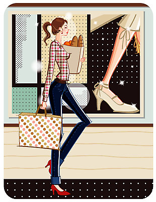 EPS 우먼라이프 여자 패션 포스터 패턴 오렌지 일러스트 한명 사람 20대 성인 야외 쇼핑 장보기 쇼핑백 유행 바게트 여자만 여자한명만 성인여자만 청년만 청년여자만 성인한명만 청년여자한명만 성인여자한명만 성인만 국내일러스트 1 라이프스타일 빵 무늬 가방 과일 청년 파일형식 벡터