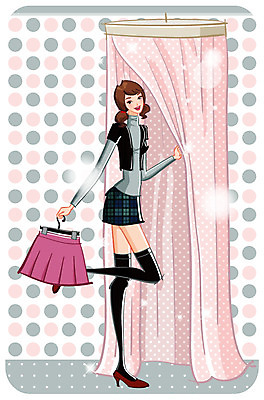 EPS 우먼라이프 여자 패션 패턴 일러스트 실내 한명 사람 20대 성인 쇼핑 치마 유행 탈의실 여자만 여자한명만 성인여자만 청년만 청년여자만 성인한명만 청년여자한명만 성인여자한명만 성인만 국내일러스트 1 라이프스타일 무늬 하의 청년 내부 파일형식 벡터