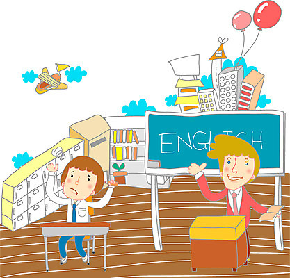EPS 영어 교육 남자 초등학생 일러스트 교과목 학교 수업 실내 영어교육 사람 두명 스쿨라이프 교사 칠판 남자만 어린이만 소년만 국내일러스트 직업 문자 학생 라이프스타일 내부 파일형식 벡터
