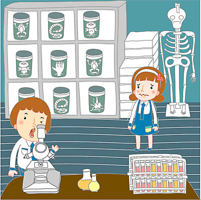 EPS 여자 교육 남자 초등학생 일러스트 생물 실내 현미경 실험기구 사람 두명 10대 친구 스쿨라이프 과학교육 과학실 표본 십대만 국내일러스트 학생 라이프스타일 과학 학교 관계 청소년 내부 파일형식 벡터