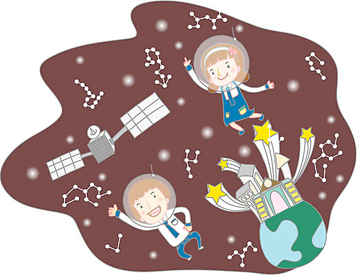 EPS 여자 교육 남자 교복 별 지구 초등학생 일러스트 학교 상상 사람 두명 라이프 스쿨라이프 우주 별자리 인공위성 우주복 어린이만 국내일러스트 자연요소 학생 라이프스타일 옷 통신 생활 파일형식 벡터