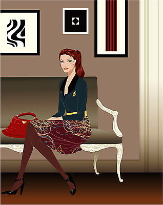 EPS 우먼라이프 계절 여자 패션 액자 일러스트 휴식 실내 한명 사람 20대 성인 쇼핑 소파 상점 핸드백 가을 도시 여자만 여자한명만 성인여자만 청년만 청년여자만 성인한명만 청년여자한명만 성인여자한명만 성인만 국내일러스트 1 라이프스타일 컨셉 의자 가방 청년 내부 파일형식 벡터