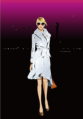 EPS 우먼라이프 계절 여자 패션 일러스트 교통시설 한명 사람 20대 성인 야외 쇼핑 가을 도시 공항 야간 여자만 여자한명만 성인여자만 청년만 청년여자만 성인한명만 청년여자한명만 성인여자한명만 성인만 국내일러스트 자연요소 1 라이프스타일 교통 청년 시설 파일형식 벡터