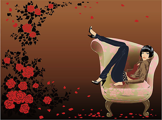 EPS 우먼라이프 계절 여자 패션 의자 일러스트 왕관 실내 한명 사람 20대 성인 쇼핑 소파 장미 가을 티아라 여자만 여자한명만 성인여자만 청년만 청년여자만 성인한명만 청년여자한명만 성인여자한명만 성인만 국내일러스트 1 라이프스타일 꽃 가구 청년 내부 파일형식 벡터