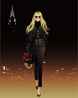 EPS 우먼라이프 계절 여자 패션 일러스트 한명 사람 20대 성인 야외 쇼핑 가을 도시 야간 워킹 여자만 여자한명만 성인여자만 청년만 청년여자만 성인한명만 청년여자한명만 성인여자한명만 성인만 국내일러스트 자연요소 1 라이프스타일 청년 파일형식 벡터