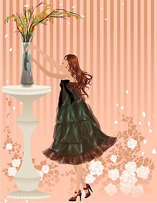 EPS 우먼라이프 계절 여자 패션 일러스트 한명 사람 20대 성인 쇼핑 꽃병 가을 여자만 여자한명만 성인여자만 청년만 청년여자만 성인한명만 청년여자한명만 성인여자한명만 성인만 국내일러스트 1 라이프스타일 꽃 청년 파일형식 벡터