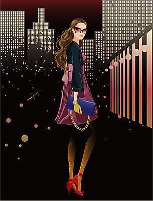 EPS 우먼라이프 계절 여자 패션 일러스트 한명 사람 빌딩 20대 성인 야외 쇼핑 가을 도시 야간 여자만 여자한명만 성인여자만 청년만 청년여자만 성인한명만 청년여자한명만 성인여자한명만 성인만 국내일러스트 자연요소 1 라이프스타일 청년 건물 파일형식 벡터