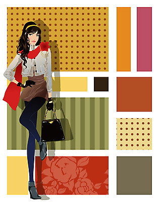 EPS 우먼라이프 계절 여자 패션 일러스트 한명 사람 20대 성인 쇼핑 상점 가을 여자만 여자한명만 성인여자만 청년만 청년여자만 성인한명만 청년여자한명만 성인여자한명만 성인만 국내일러스트 1 라이프스타일 청년 파일형식 벡터