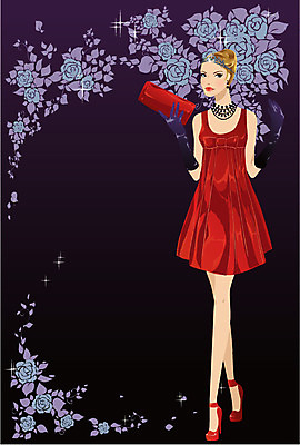 EPS 우먼라이프 계절 여자 패션 일러스트 한명 사람 20대 성인 쇼핑 장미 파티 가을 여자만 여자한명만 성인여자만 청년만 청년여자만 성인한명만 청년여자한명만 성인여자한명만 성인만 국내일러스트 1 라이프스타일 꽃 이벤트 청년 파일형식 벡터