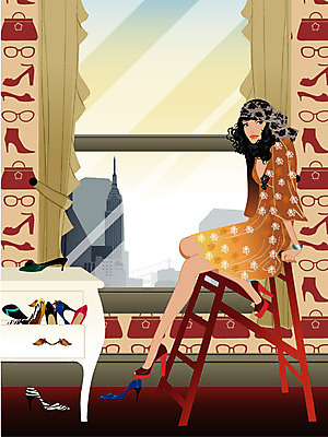 EPS 우먼라이프 계절 여자 패션 구두 일러스트 실내 한명 사람 20대 성인 쇼핑 상점 가을 여자만 여자한명만 성인여자만 청년만 청년여자만 성인한명만 청년여자한명만 성인여자한명만 성인만 국내일러스트 1 라이프스타일 신발 청년 내부 파일형식 벡터