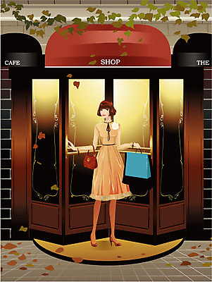 EPS 우먼라이프 계절 여자 패션 일러스트 거리 한명 사람 20대 성인 야외 쇼핑 상점 가을 도시 여자만 여자한명만 성인여자만 청년만 청년여자만 성인한명만 청년여자한명만 성인여자한명만 성인만 국내일러스트 1 라이프스타일 청년 파일형식 벡터