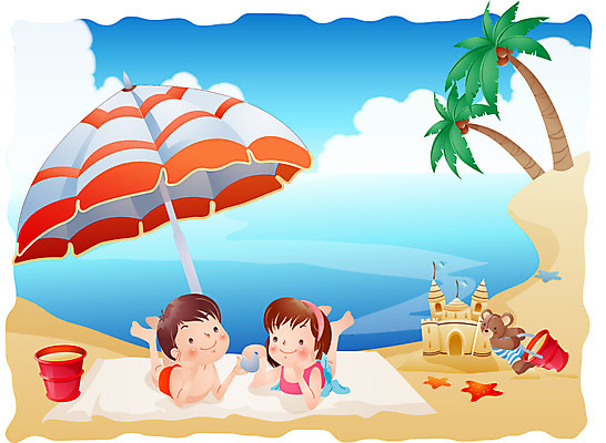 EPS 주간 계절 여자 어린이교육 교육 남자 초등학생 어린이 바다 일러스트 방학 휴가 불가사리 여름방학 사람 소녀 소년 해변 야외 두명 10대 여름 친구 야자수 곰인형 매트 파라솔 모래성 십대만 국내일러스트 자연요소 나무 학생 모래 인형 관계 청소년 극피동물 파일형식 벡터 여름_계절