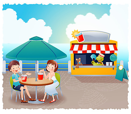 EPS 주간 계절 여자 어린이교육 교육 남자 음료 초등학생 어린이 일러스트 탁자 방학 여름방학 사람 소녀 소년 야외 두명 10대 여름 친구 상점 곰인형 파라솔 거북이 십대만 국내일러스트 자연요소 학생 인형 가구 관계 파충류 청소년 휴가 파일형식 벡터 여름_계절