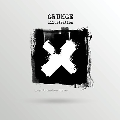 EPS 해외이미지 디자인 일러스트 붓터치 사람없음 검은색 X 질감 그런지 해외202004 해외일러스트 알파벳 컬러 파일형식 벡터