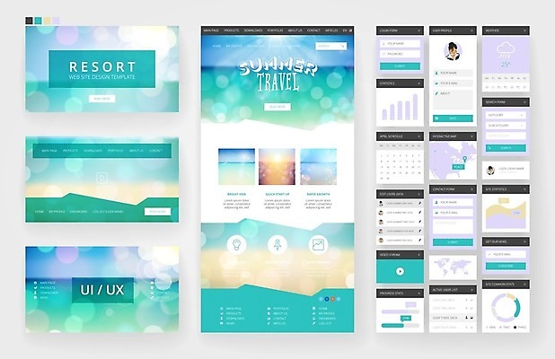 EPS 해외이미지 템플릿 디자인 바다 여행 지도 인터넷 일러스트 비즈니스 하늘 모바일 휴가 사람없음 그래픽 여름 파란색 세트 세계 햇빛 태양 웹 플랫 메뉴 휴양지 레이아웃 페이지 UI 인터페이스 해외202004 해외일러스트 자연요소 계절 컬러 장소 파일형식 벡터