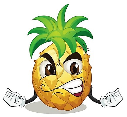EPS 해외이미지 클립아트 일러스트 사람없음 노란색 분노 파인애플 음식캐릭터 해외202004 해외일러스트 일러캐릭터 캐릭터 감정 음식 컬러 과일 열대과일 파일형식 벡터