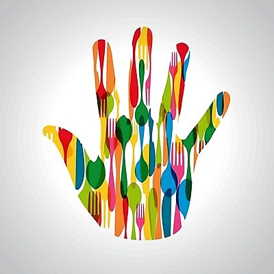 EPS 해외이미지 포크 일러스트 사람없음 숟가락 나이프 손모양 해외202004 해외일러스트 모양 식기 수저 칼 파일형식 벡터 손_신체부위