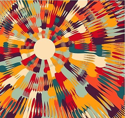 EPS 해외이미지 포크 일러스트 사람없음 컬러풀 해외202004 해외일러스트 식기 컬러 파일형식 벡터