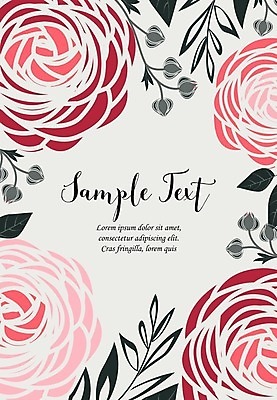 EPS 해외이미지 식물 꽃 백그라운드 잎 일러스트 프레임 사람없음 야외 화환 낭만 꽃프레임 작약 프레임일러스트 해외202004 해외일러스트 컨셉 파일형식 벡터