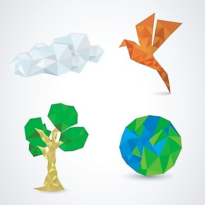 EPS 해외이미지 나무 배너 종이 백그라운드 일러스트 조류 사람없음 환경 재활용 삼각형 에코 종이접기 기하학 지구의날 폴리곤 해외202004 해외일러스트 도형 식물 동물 기념일 무늬 친환경 접기 파일형식 벡터
