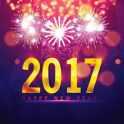 EPS 해외이미지 배너 포스터 백그라운드 일러스트 휴가 폭죽 이벤트 숫자 파티 축제 축하 황금 기회 초대 해피뉴이어 2017년 해외202004 해외일러스트 문자 컨셉 새해인사 연도 파일형식 벡터