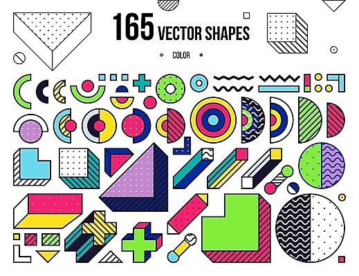 EPS 해외이미지 디자인 패턴 일러스트 추상 사람없음 세트 팝아트 기하학 멤피스디자인 해외202004 해외일러스트 무늬 그림 파일형식 벡터