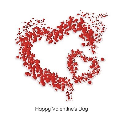 EPS 해외이미지 컨셉 일러스트 프레임 발렌타인데이 사랑 사람없음 빨간색 흰색 하트 축하 해외202004 해외일러스트 모양 감정 컬러 데이이벤트 파일형식 벡터