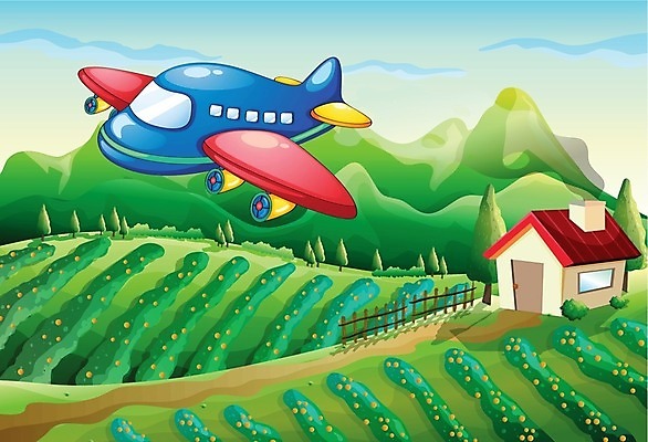 EPS 해외이미지 나무 식물 구름 이동 잎 밭 채소 일러스트 교통시설 자연 하늘 비행기 사람없음 야외 파란색 농작물 울타리 농가 농장 농경지 흰색 농부 오두막 그림 함선 외양간 밭일 해외202004 해외일러스트 자연요소 직업 컬러 교통 컨셉 농업 배_교통 항공교통 대중교통 담장 시설 생태계 파일형식 벡터