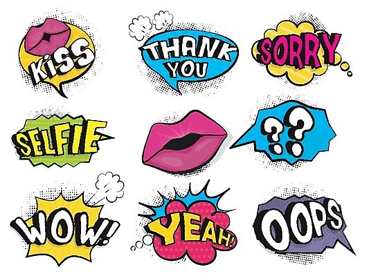 EPS 해외이미지 말풍선 일러스트 텍스트 사람없음 컬러풀 물음표 표현 만화 입술 팝아트 코믹 카툰스타일 입술모양 해외202004 해외일러스트 모양 기호 컬러 신체부위 그림 파일형식 벡터