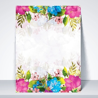 EPS 해외이미지 템플릿 배너 기념일 꽃 백그라운드 잎 꽃무늬 일러스트 추상 수채화 프레임 이벤트 사람없음 장식 컬러풀 파티 축제 봄 축하 초대 국경 해외202004 해외일러스트 식물 계절 컬러 컨셉 무늬 파일형식 벡터