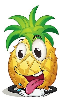 EPS 해외이미지 클립아트 행복 일러스트 사람없음 노란색 파인애플 음식캐릭터 해외202004 해외일러스트 일러캐릭터 캐릭터 감정 음식 컬러 과일 열대과일 파일형식 벡터