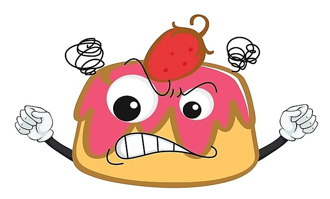 EPS 해외이미지 클립아트 일러스트 디저트 사람없음 분노 컵케이크 음식캐릭터 맛있는 해외202004 해외일러스트 일러캐릭터 캐릭터 감정 음식 케이크 파일형식 벡터