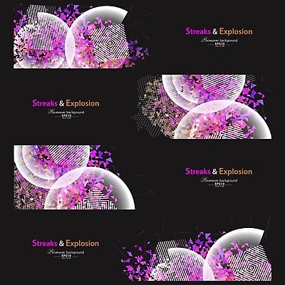 EPS 해외이미지 배너 백그라운드 패턴 일러스트 추상 사람없음 세트 컬러풀 모자이크 기하학 해외202004 해외일러스트 컬러 무늬 파일형식 벡터