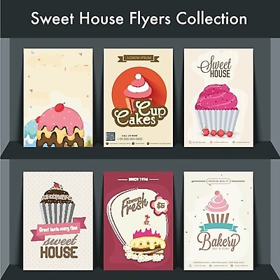 EPS 해외이미지 직업 배너 포스터 리플렛 일러스트 디저트 팜플렛 사람없음 세트 케이크 상점 축하 생일 컵케이크 머핀 축하카드 생일축하 생일카드 맛있는 해외202004 해외일러스트 기념일 음식 빵 컨셉 카드_감사 파일형식 벡터