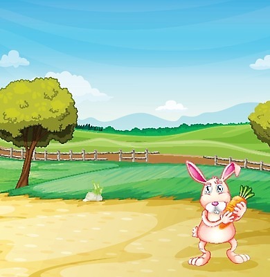 EPS 해외이미지 나무 식물 동물 구름 백그라운드 잎 밭 채소 일러스트 자연 하늘 풍경 사람없음 야외 파란색 농작물 울타리 농장 농경지 당근 흰색 토끼 잡기 농부 그림 밭일 해외202004 해외일러스트 자연요소 직업 컬러 농업 포유류 모션 뿌리채소 담장 반려동물 생태계 파일형식 벡터