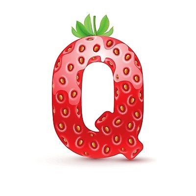 EPS 해외이미지 모양 알파벳 일러스트 텍스트 딸기 대문자 사람없음 빨간색 Q 해외202004 해외일러스트 영어 컬러 과일 파일형식 벡터