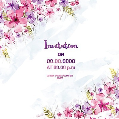 EPS 해외이미지 템플릿 배너 기념일 꽃 분홍색 백그라운드 잎 꽃무늬 일러스트 추상 수채화 프레임 이벤트 사람없음 장식 컬러풀 파티 보라색 축제 봄 축하 초대 국경 해외202004 해외일러스트 식물 계절 컬러 컨셉 무늬 파일형식 벡터