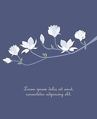 EPS 해외이미지 꽃 일러스트 사람없음 봄 낭만 나뭇가지 목련 해외202004 해외일러스트 나무 식물 계절 컨셉 파일형식 벡터