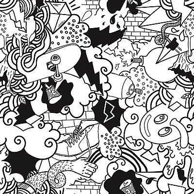 EPS 해외이미지 구름 백그라운드 패턴 일러스트 캘리그라피 추상 미술 사람없음 검은색 그래피티 천 복고 해외202004 해외일러스트 자연요소 컬러 무늬 문화예술 직물 낙서 그림 파일형식 벡터