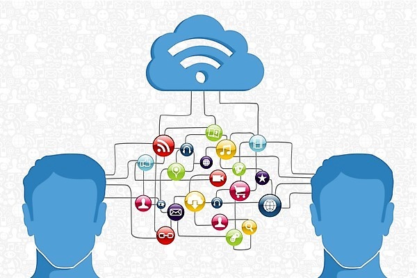 EPS 해외이미지 일러스트 비즈니스 사람 사람없음 스마트폰 핸드폰 원형 토론 경영 해외202004 해외일러스트 도형 전자제품 스마트기기 파일형식 벡터