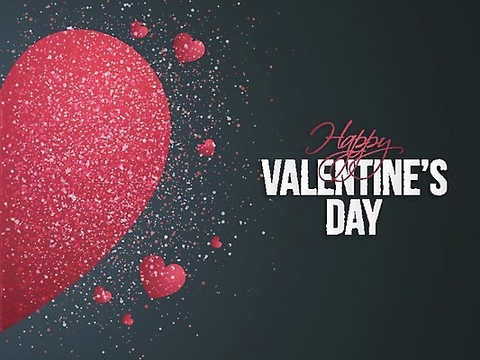 EPS 해외이미지 행복 분홍색 일러스트 발렌타인데이 사랑 타이포그라피 사람없음 검은색 하트 해외202004 해외일러스트 모양 문자 감정 컬러 데이이벤트 파일형식 벡터