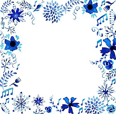 EPS 해외이미지 기념일 꽃 백그라운드 잎 일러스트 수채화 프레임 이벤트 사람없음 파란색 달콤 감사 예술가 꽃프레임 프레임일러스트 국경 해외202004 해외일러스트 식물 감정 컬러 맛 파일형식 벡터