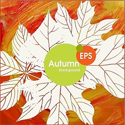 EPS 해외이미지 식물 백그라운드 단풍 잎 일러스트 자연 수채화 사람없음 빨간색 초록색 노란색 가을 기름 밤 해외202004 해외일러스트 계절 음식 컬러 견과류 생태계 파일형식 벡터